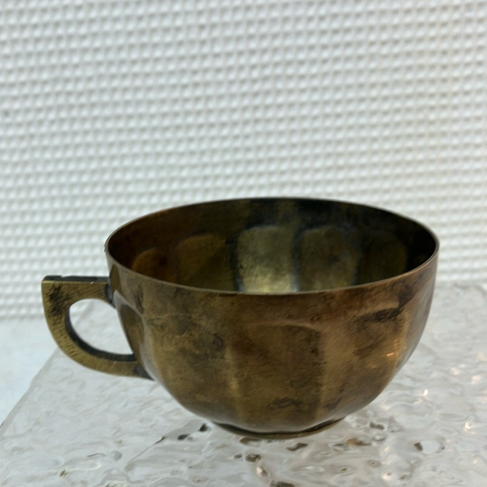 Silver plated brass tea cup